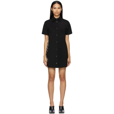 Off-white Black Script Logo Shirt Dress