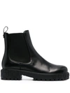 Ferragamo Gancini Logo Detail Chelsea Boots In Black