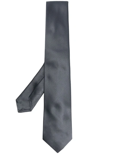 Kiton Plain Classic Tie In Grey