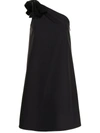 AIDAN MATTOX SATIN-BOW ONE SHOULDER DRESS