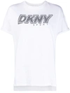 DKNY CRYSTAL LOGO EMBELLISHED LOGO T-SHIRT