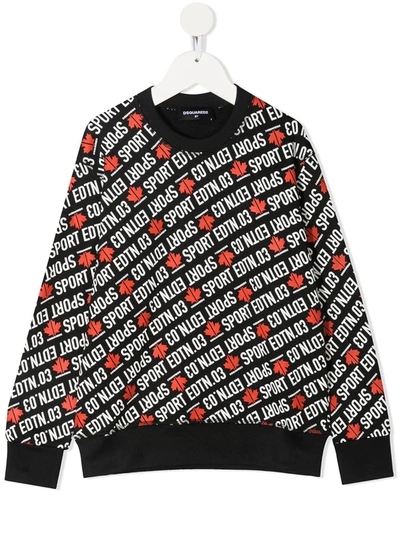Dsquared2 Kids' Sport Edition-print Sweatshirt In Black