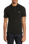 Lacoste Slim Fit Pique Polo In Black