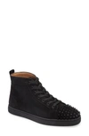 Christian Louboutin Lou Spikes High Top Sneaker In Black/black/bk