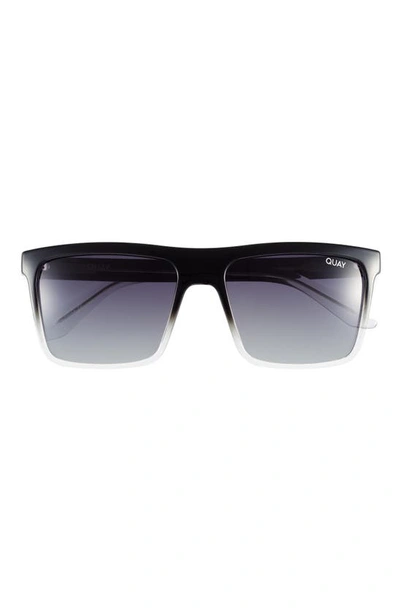 Quay Australia 56mm Gradient Square Sunglasses In Black/ Clear/ Smoke