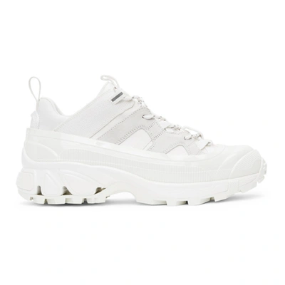 Burberry Arthur Sneakers In Technical Nylon And Suede In White