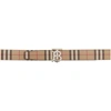 BURBERRY BEIGE VINTAGE CHECK E-CANVAS MONOGRAM TB BELT