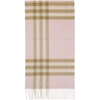 BURBERRY PINK CASHMERE CHECK CLASSIC SCARF