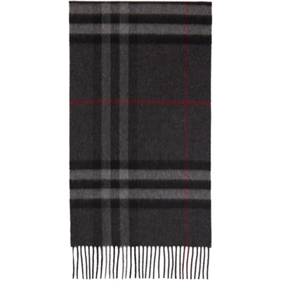 Burberry The Classic Giant Check Cashmere Scarf In Grey