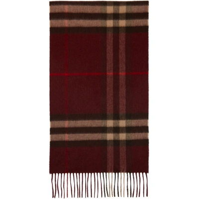 Burberry The Classic Giant Check Cashmere Scarf In Burgundy