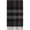 Burberry Scarf In Scottish-woven Check Cashmere In Charcoal