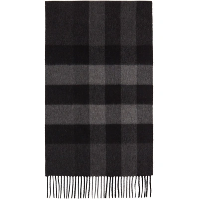 Burberry Scarf In Scottish-woven Check Cashmere In Grey