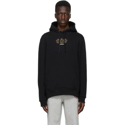 Burberry Winton Logo-print Cotton-jersey Hooded Sweatshirt In Black