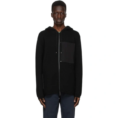 Burberry Black Wool Contrast Pocket Hoodie