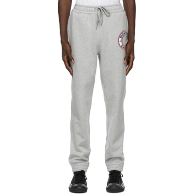 Burberry Addison Logo-roundel Cotton-jersey Track Pants In Grey