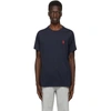 Burberry Logo-embroidered Cotton-jersey T-shirt In Navy