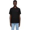 BURBERRY BLACK WALTON ICON STRIPE PLACKET POLO