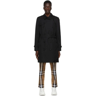 Burberry The Kensington Heritage Trench Coat In Black