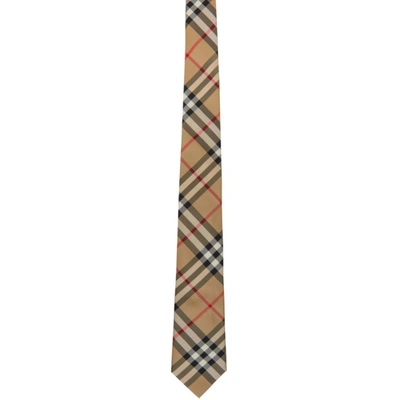 Burberry Modern Cut Vintage Check Silk Tie In Archive Beige