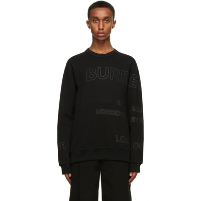 Burberry Woodbury Logo-print Cotton-jersey Sweatshirt In Black