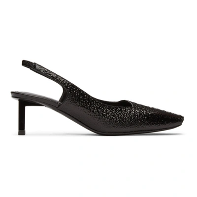 Alyx Textured Leather Slingback Pumps In Blk0001 Bla