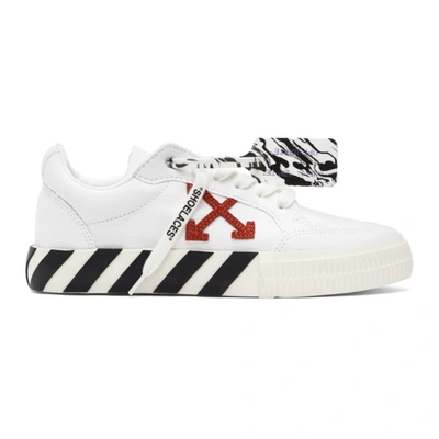 Off-white Men's Arrow Canvas Vulcanized Low-top Sneakers, White