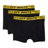 Off-white Tripack Industrial Belt Cotton Boxer Shorts In Black Yell