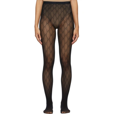 Gucci Black Gg Tights In 1000 Black