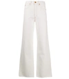 Slvrlake Grace Frayed High-rise Flared Jeans In White