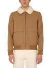 A.P.C. A.P.C. SHEARLING COLLAR BOMBER JACKET