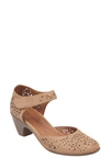 Easy Spirit Cindie Womens Leather Ankle Strap Mary Jane Heels In Natural Leather