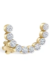 Maria Tash 18ct 6.5mm Invisible Set Diamond Demi Eternity Single Threaded Stud Earring In Yellow Gold