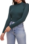 Astr Mock Neck Bodysuit In Dark Hunter