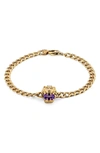 GUCCI LION HEAD DIAMOND 18K GOLD BRACELET,YBA627696001016