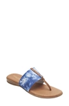 Andre Assous Nice Flat Sandal In Tie Dye Fabric