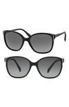 Prada 55mm Cat Eye Sunglasses In Bordeaux/ Grey Gradient
