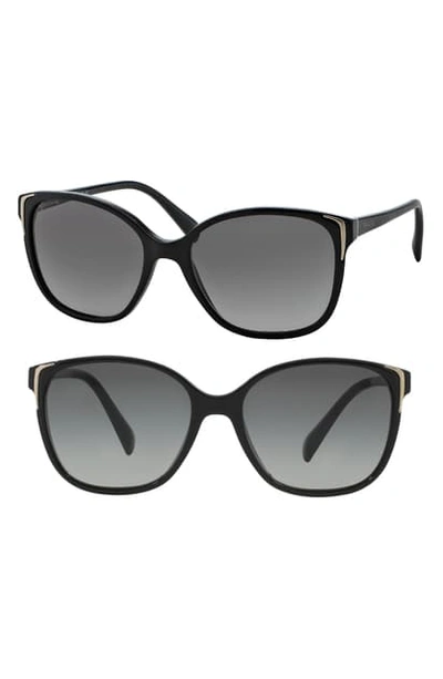 Prada 55mm Cat Eye Sunglasses In Bordeaux/ Grey Gradient