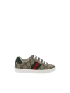 GUCCI BROWN AND BEIGE SNEAKERS WITH GG SUPREME