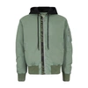 Off-white Arrow Print Vintage Canvas Bomber Jacket In Hedge Green