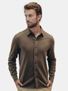 The Normal Brand Puremeso Acid Wash Button Up Shirt In Brown