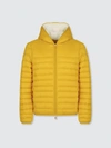 Save The Duck Men's Giga Winter Hooded Puffer Jacket With Faux Sherpa Lining In Yellow