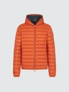 Save The Duck Men's Giga Ultralight Hooded Puffer Jacket In Orange