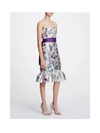 MARCHESA STRAPLESS PRINTED FLORAL COCKTAIL