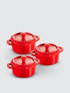 Staub - Verified Partner Staub 3-piece Mini Round Cocotte Set In Cherry