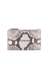 BALENCIAGA SNAKE PRINT COIN PURSE IN GRAY