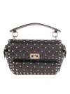 VALENTINO GARAVANI ROCKSTUD SPIKE MEDIUM BAG IN BLACK