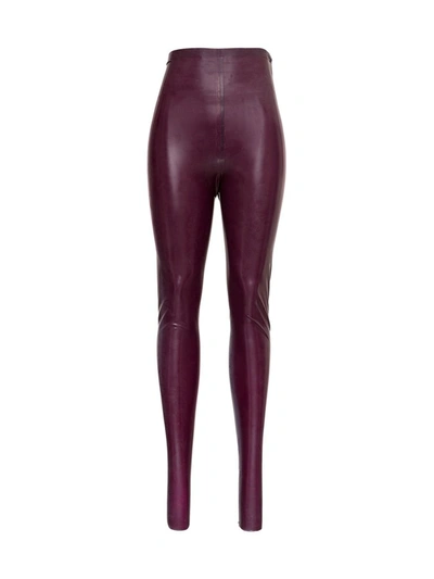 Saint Laurent High-waisted Latex Leggings In Red