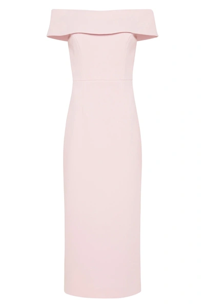 Rebecca Vallance Amore Off Shoulder Midi Dress In Pink