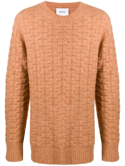 Nanushka Virote Cable-knitted Crewneck Sweater In Neutrals