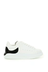 Alexander Mcqueen 'oversized Sneakers' In Leather With Displace Heel Tab Print In White Black